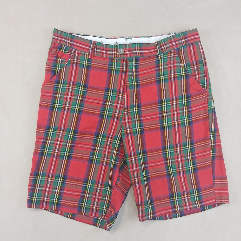 Vintage Royal & Awesome 36 (ACTUAL 34x10) Mens Shorts Golf Plaid